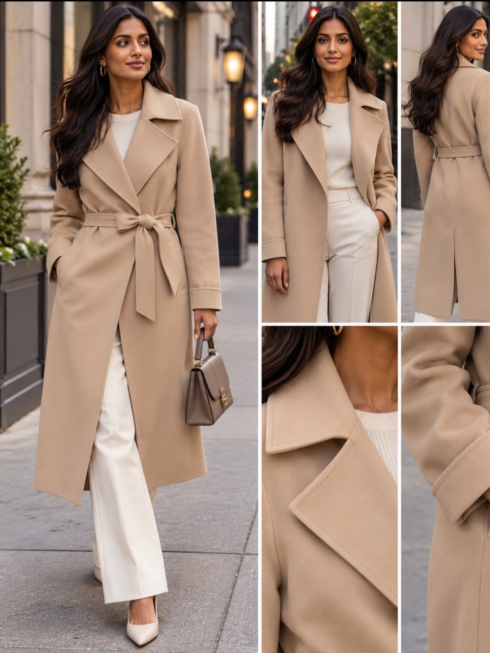 Theory Tan Belted Wrap Coat – Size XS / TP